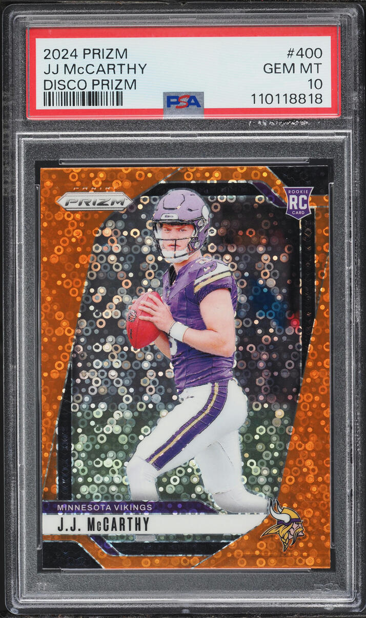 2024 Panini Prizm Disco J.J. McCarthy ROOKIE #400 PSA 10 GEM MINT