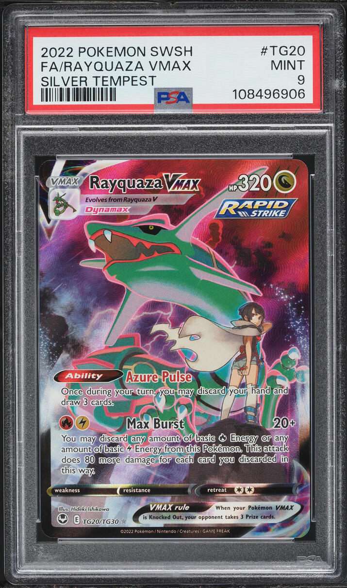 2022 Pokemon Sword & Shield Silver Tempest CHR Rayquaza VMAX #TG20 PSA 9 MINT
