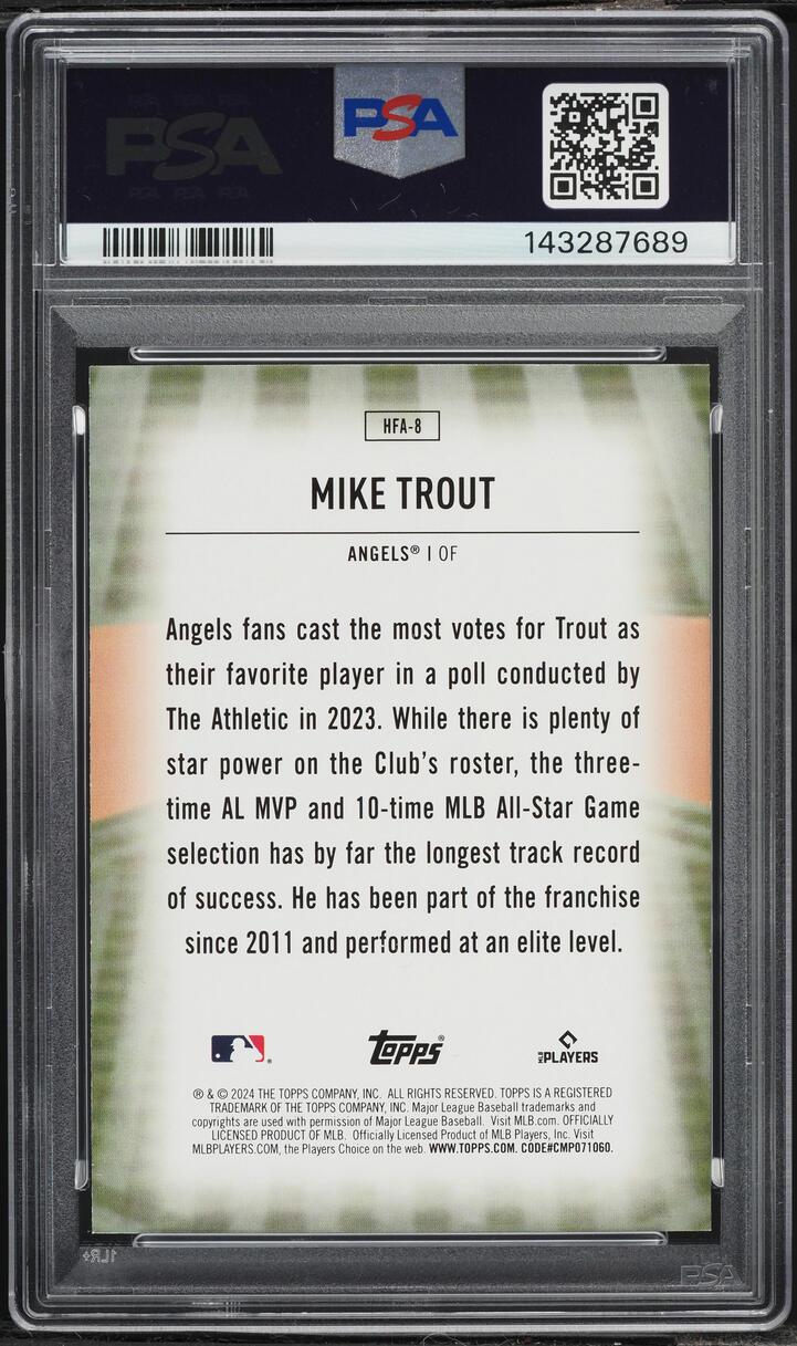 2024 Topps Home Field Advantage Mike Trout #HFA-8 PSA 10 GEM MINT