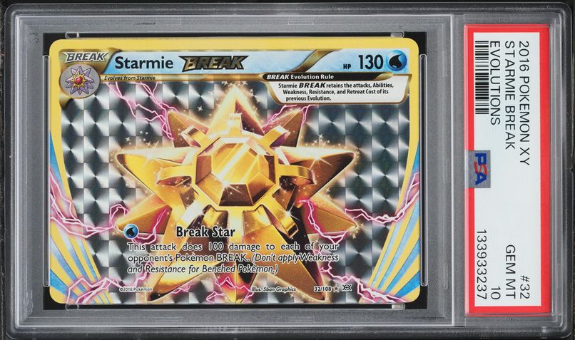 2016 Pokemon XY Evolutions Holo Starmie BREAK #32 PSA 10 GEM MINT