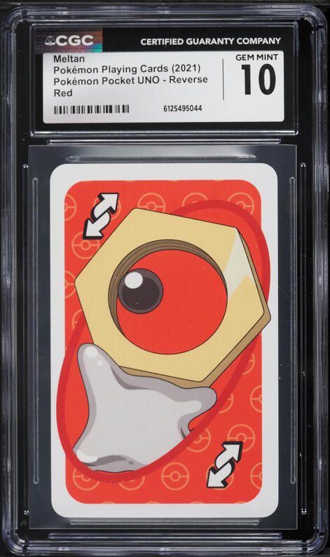 2021 Pokemon Playing Cards Pocket UNO Yellow Meltan #Reverse CGC 8.5 NM-MT+  on Fanatics Collect