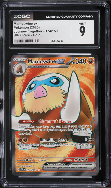 2025 Pokemon Scarlet & Violet Journey Together Full Art Mamoswine ex #174 CGC 9 MINT