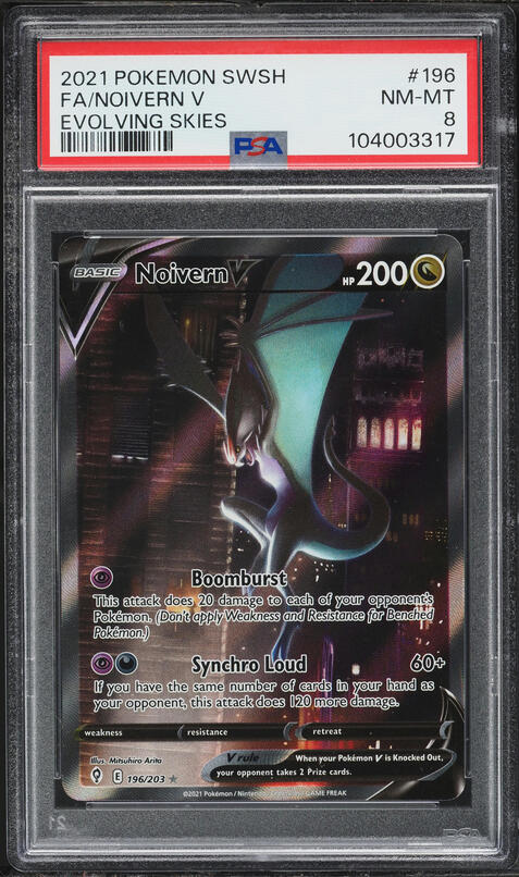 2021 Pokemon Sword & Shield Evolving Skies Alt Art Noivern V #196 PSA 8 NM-MT