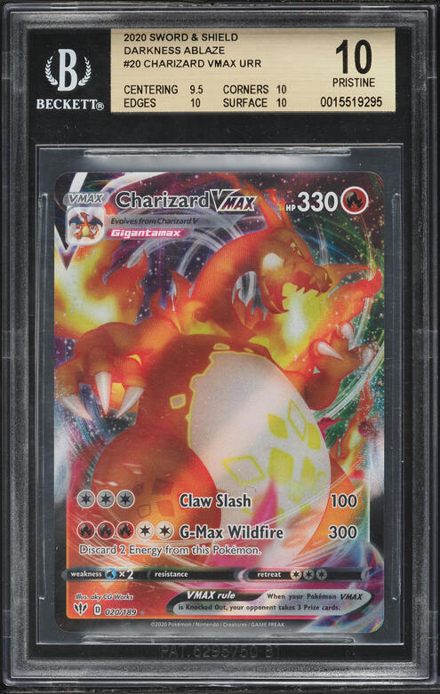 pokemon sword and shield darkness ablaze rare cards - Peterson - 187/189 - Full Art Ultra favorite character Charizard VMAX 2020 Pokemon Darkness