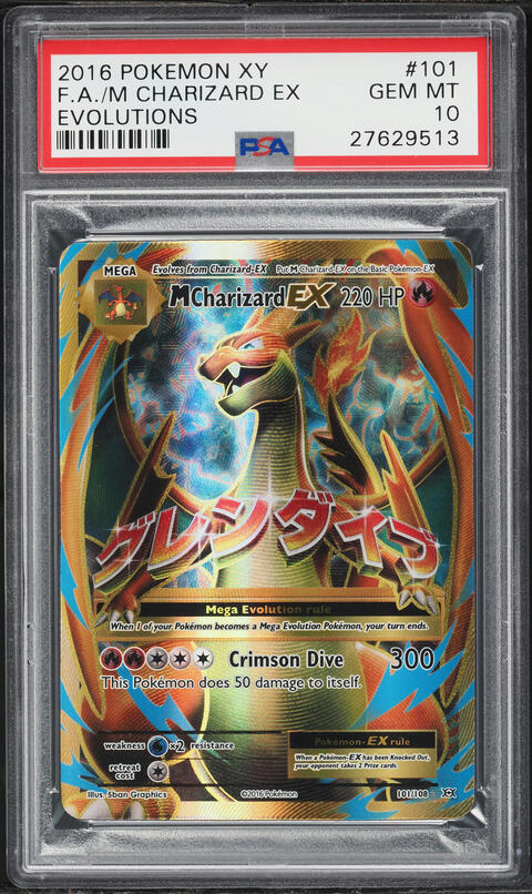 2016 Pokemon XY Evolutions Full Art M Charizard EX #101 PSA 10 GEM MINT