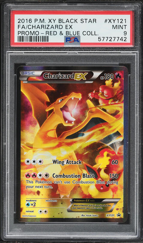 2016 Pokemon XY Promo Red & Blue Collection Full Art Charizard EX #XY121 PSA 9 MINT
