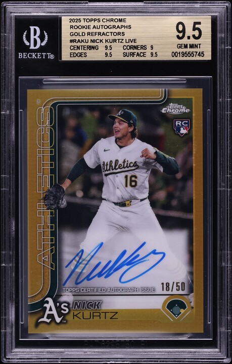 2025 Topps Chrome Update Nick Kurtz ROOKIE MLB DEBUT PATCH AUTO 1