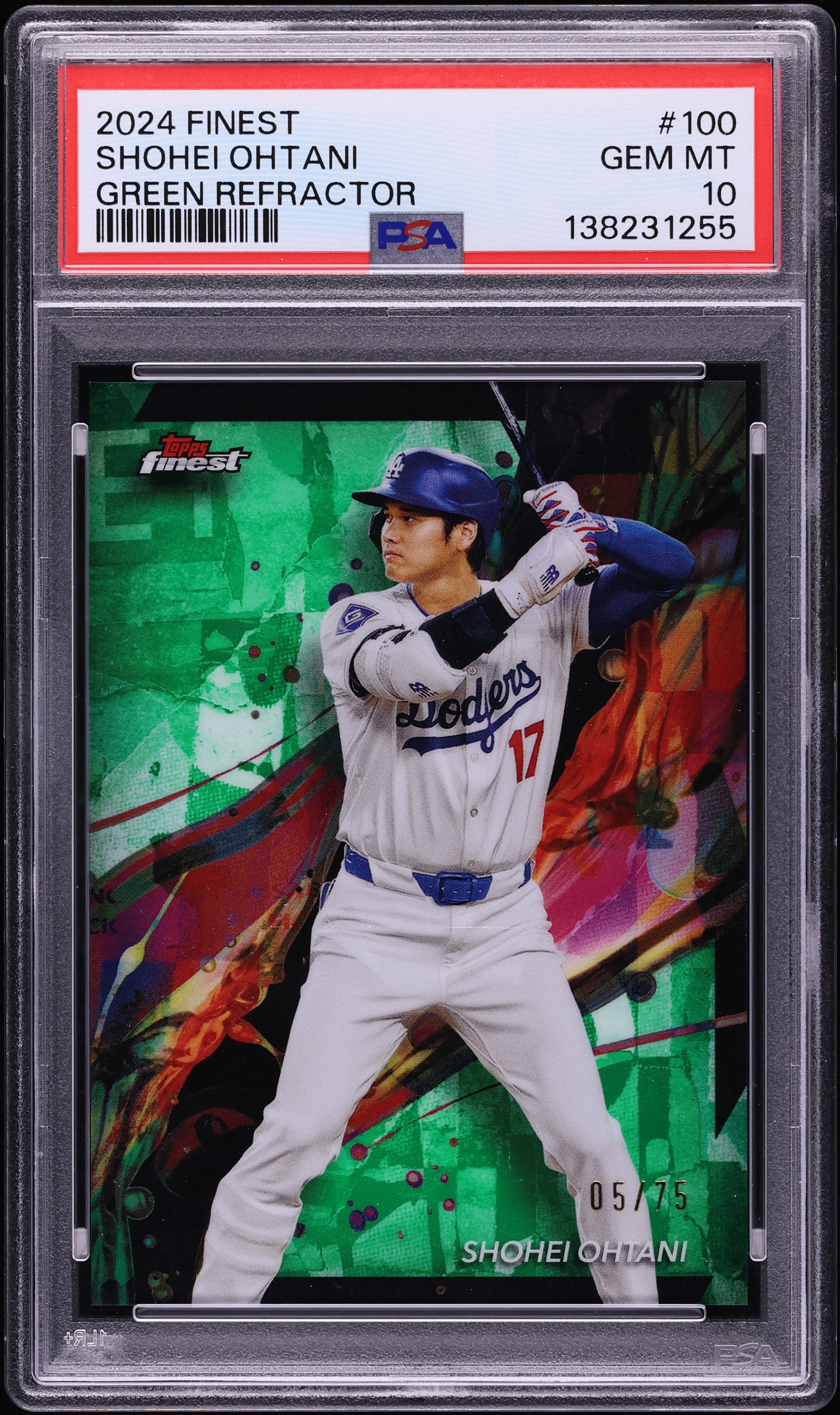 2024 Finest Green Refractor Shohei Ohtani /75 #100 PSA 10 GEM MINT