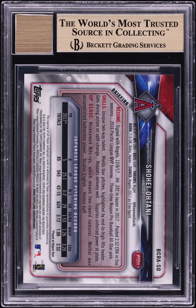 2018 Bowman Chrome Green Refractor Shohei Ohtani ROOKIE AUTO /99 #BCRA-SOBGS 9.5 GEM MINT