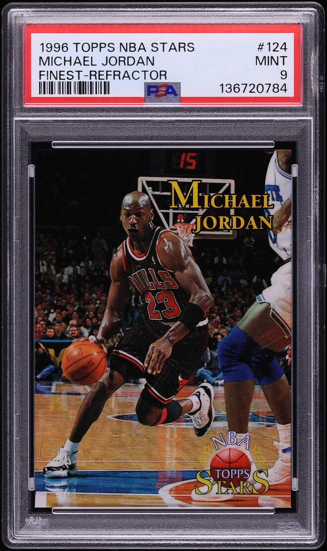 1996 Topps NBA Stars Finest Refractor Michael Jordan #124 1996 Topps NBA Stars Finest Refractor Michael Jordan #124