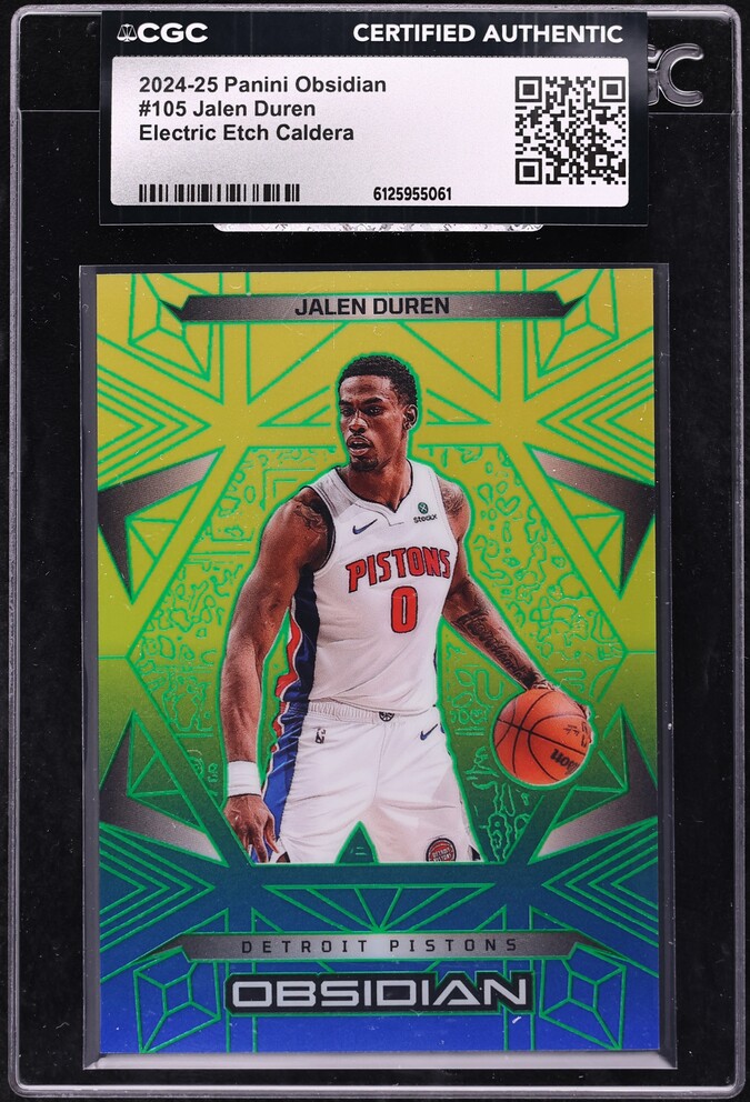 2024 Panini Obsidian Electric Etch Caldera Jalen Duren #105 CGC AUTH