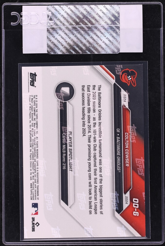 2024 Topps Now Road To Opening Day Colton Cowser ROOKIE #OD-6 CGC AUTH