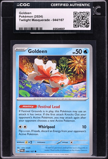 2024 Pokemon Twilight Masquerade Goldeen #044 CGC AUTH
