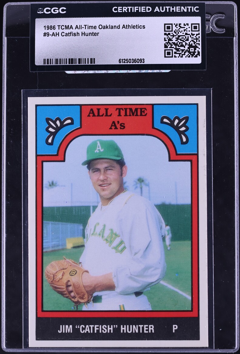 1986 TCMA All-Time Oakland Athletics Catfish Hunter #9-AH CGC AUTH