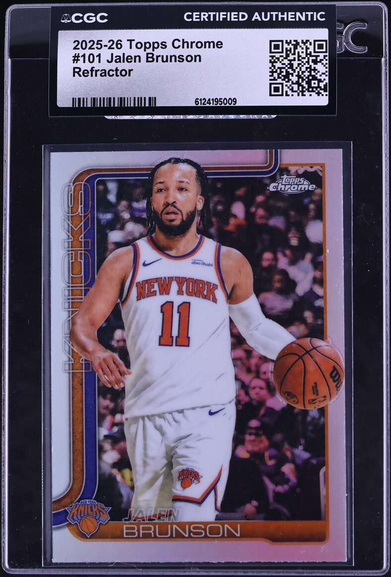 2025 Topps Chrome Refractor Jalen Brunson #101 CGC AUTH