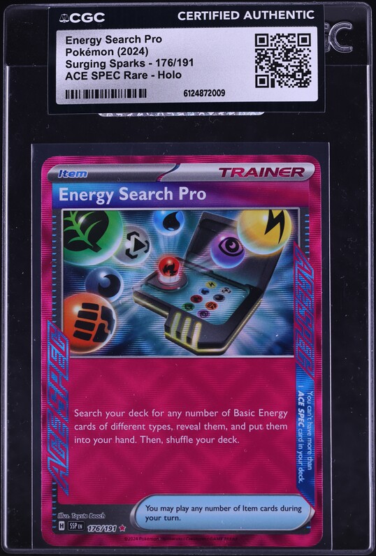 2024 Pokemon Scarlet & Violet Surging Sparks Ace Spec Energy Search Pro #176 CGC AUTH