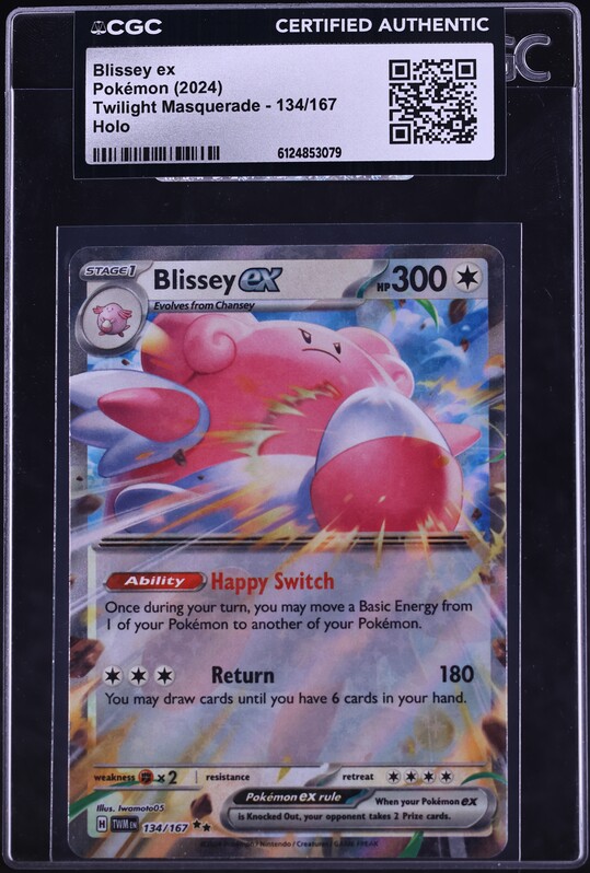 2024 Pokemon Scarlet & Violet Twilight Masquerade Holo Blissey ex #134 CGC AUTH