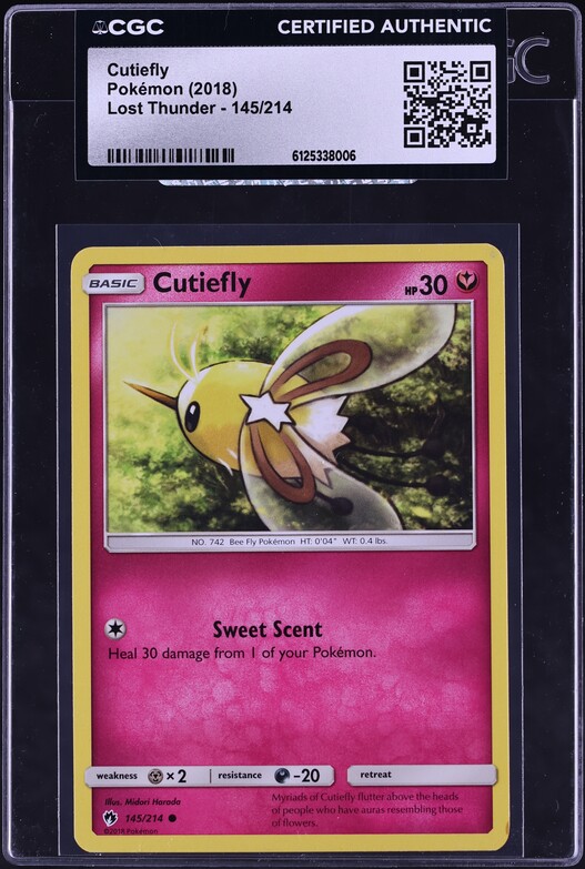 2018 Pokemon Lost Thunder Cutiefly #145 CGC AUTH