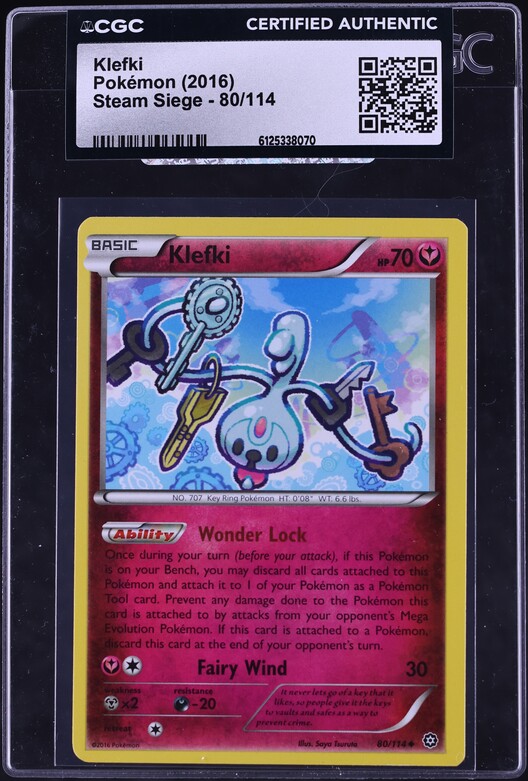 2016 Pokemon Steam Siege Klefki #80 CGC AUTH