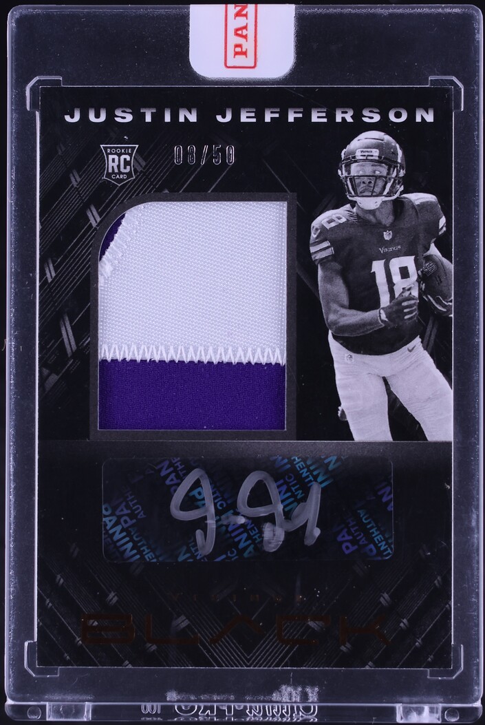 2020 Panini Black Justin Jefferson ROOKIE PATCH AUTO /50 #218