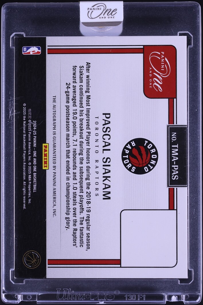2024 Panini One And One Pascal Siakam AUTO /35 #TMA-PAS