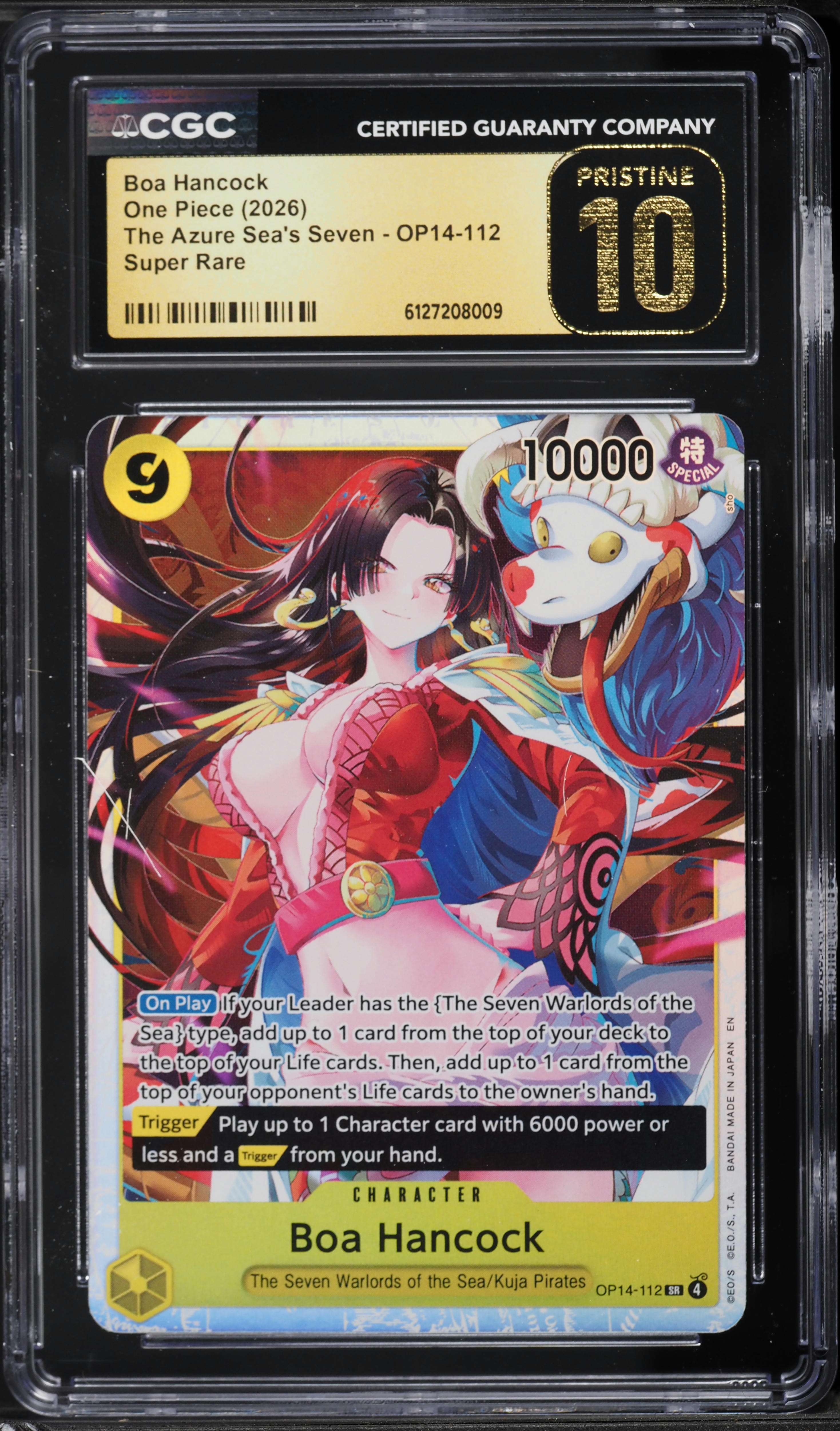 2026 One Piece The Azure Sea's Seven SR Boa Hancock #OP14-112 CGC