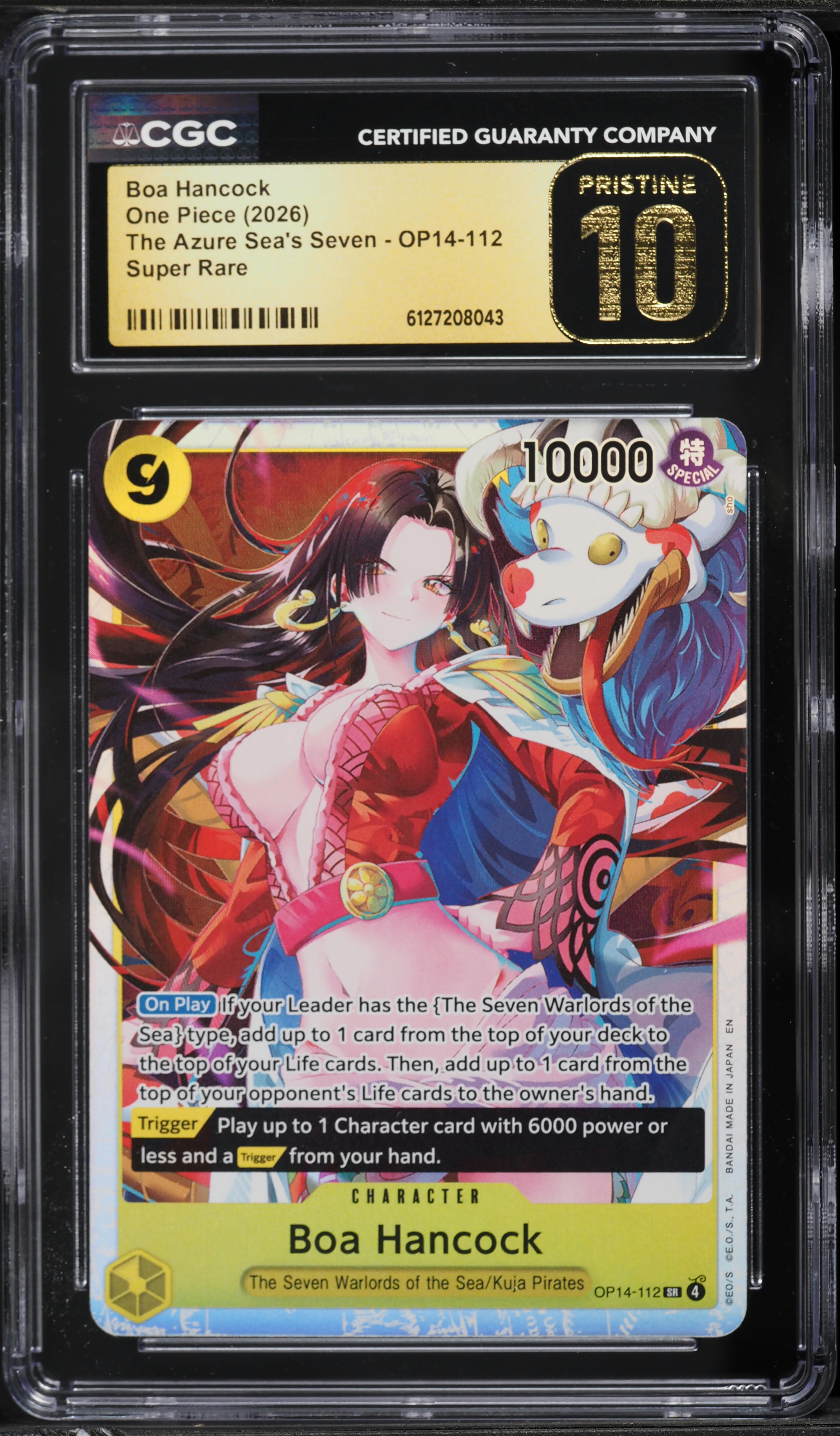 2026 One Piece The Azure Sea's Seven SR Boa Hancock #OP14-112 CGC