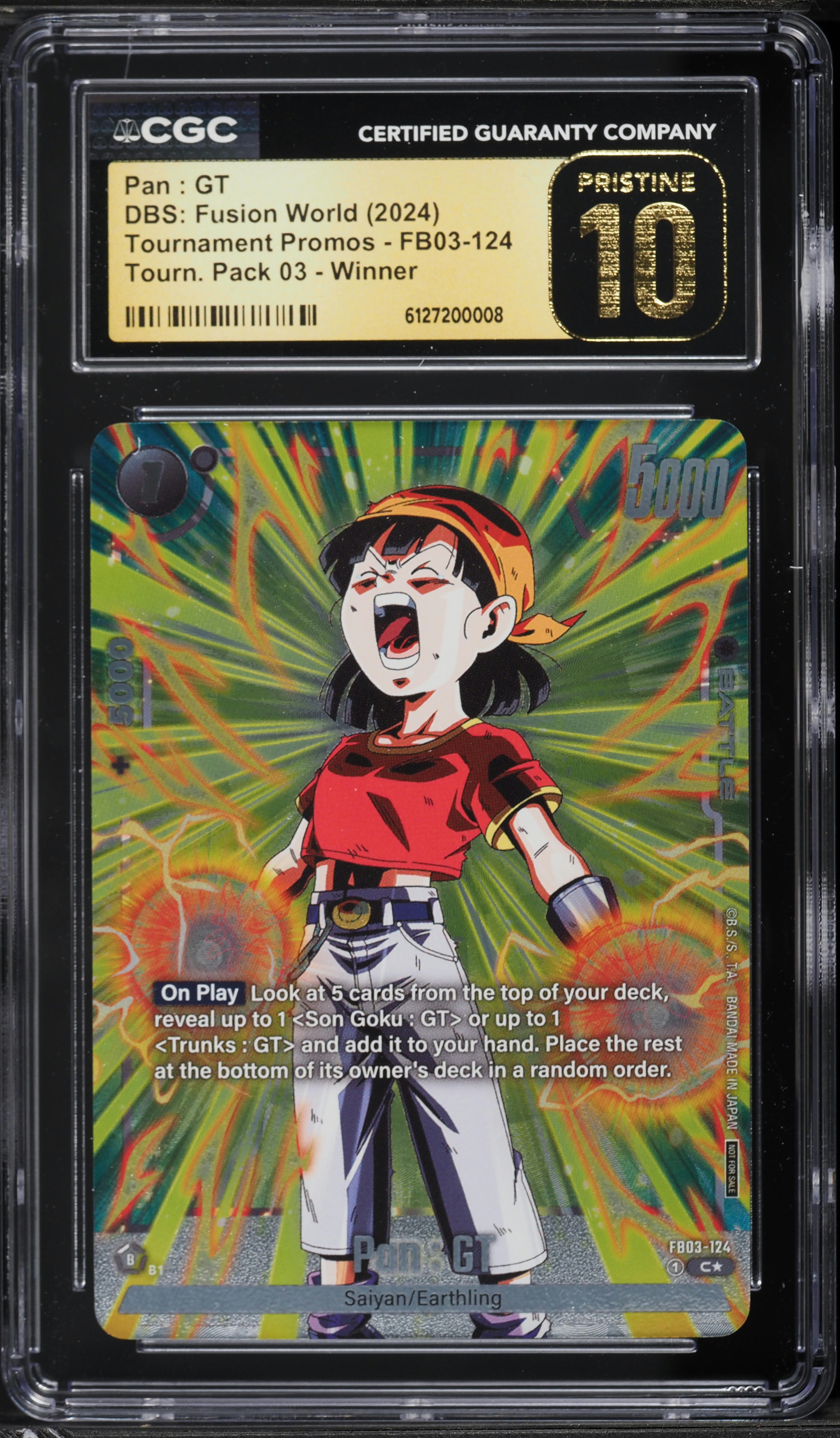 2024 DBS Fusion World Tournament Pack 03 Winner Pan GT #FB03-124