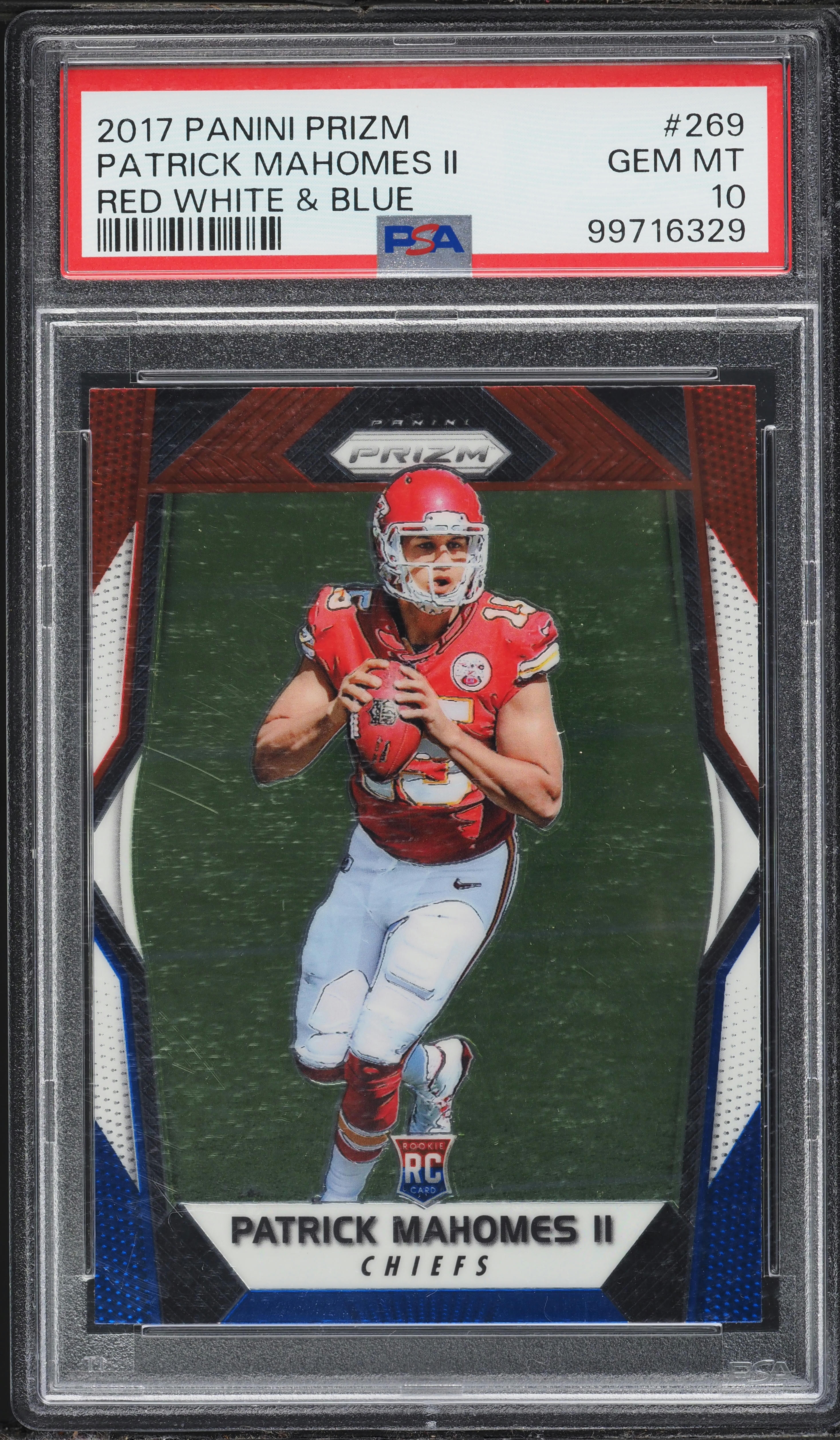 2017 Panini Prizm Red White Blue Patrick Mahomes II ROOKIE #269