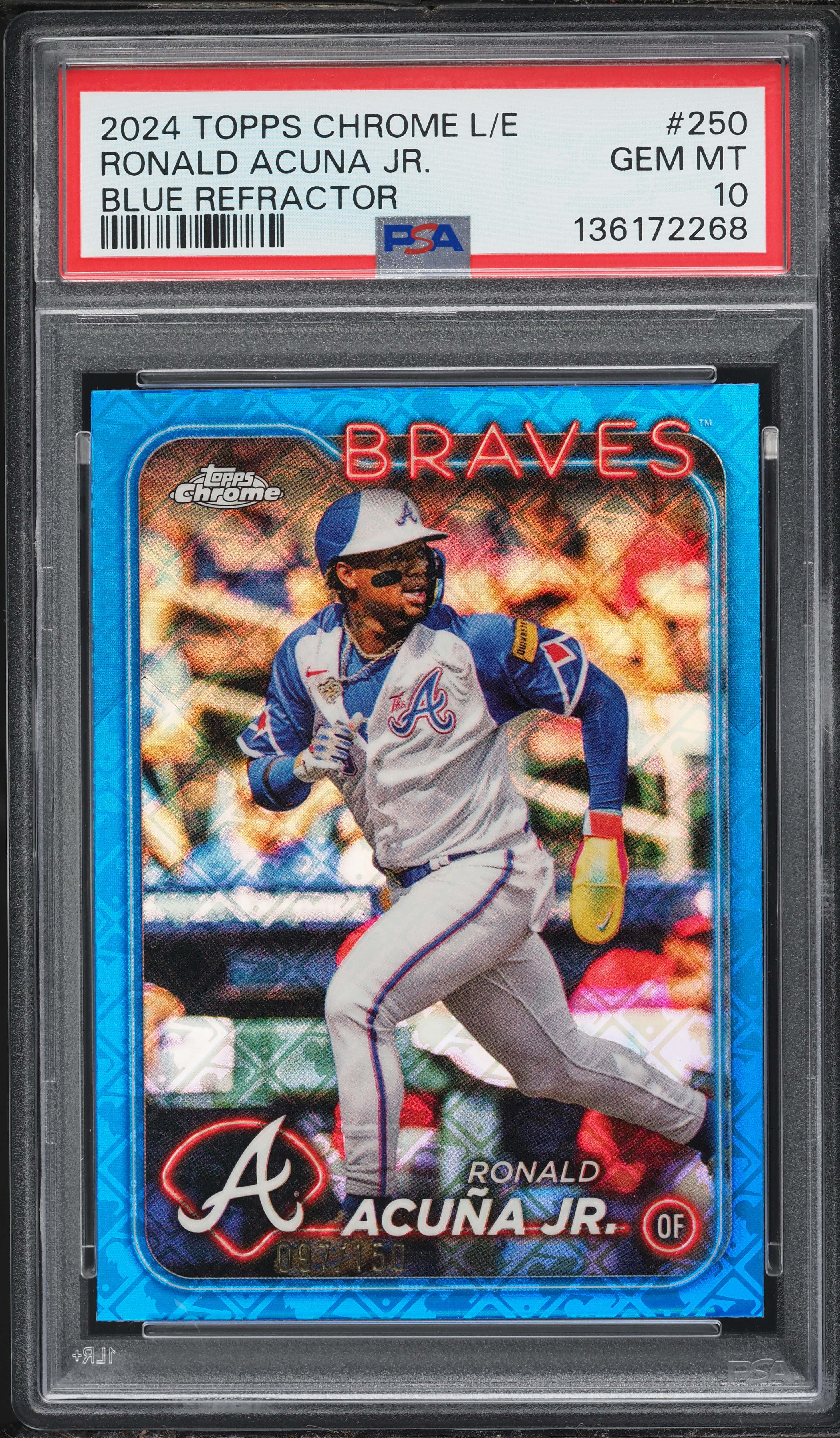 2024 Topps Chrome Logofractor Edition Blue Refractor Ronald Acuna 
