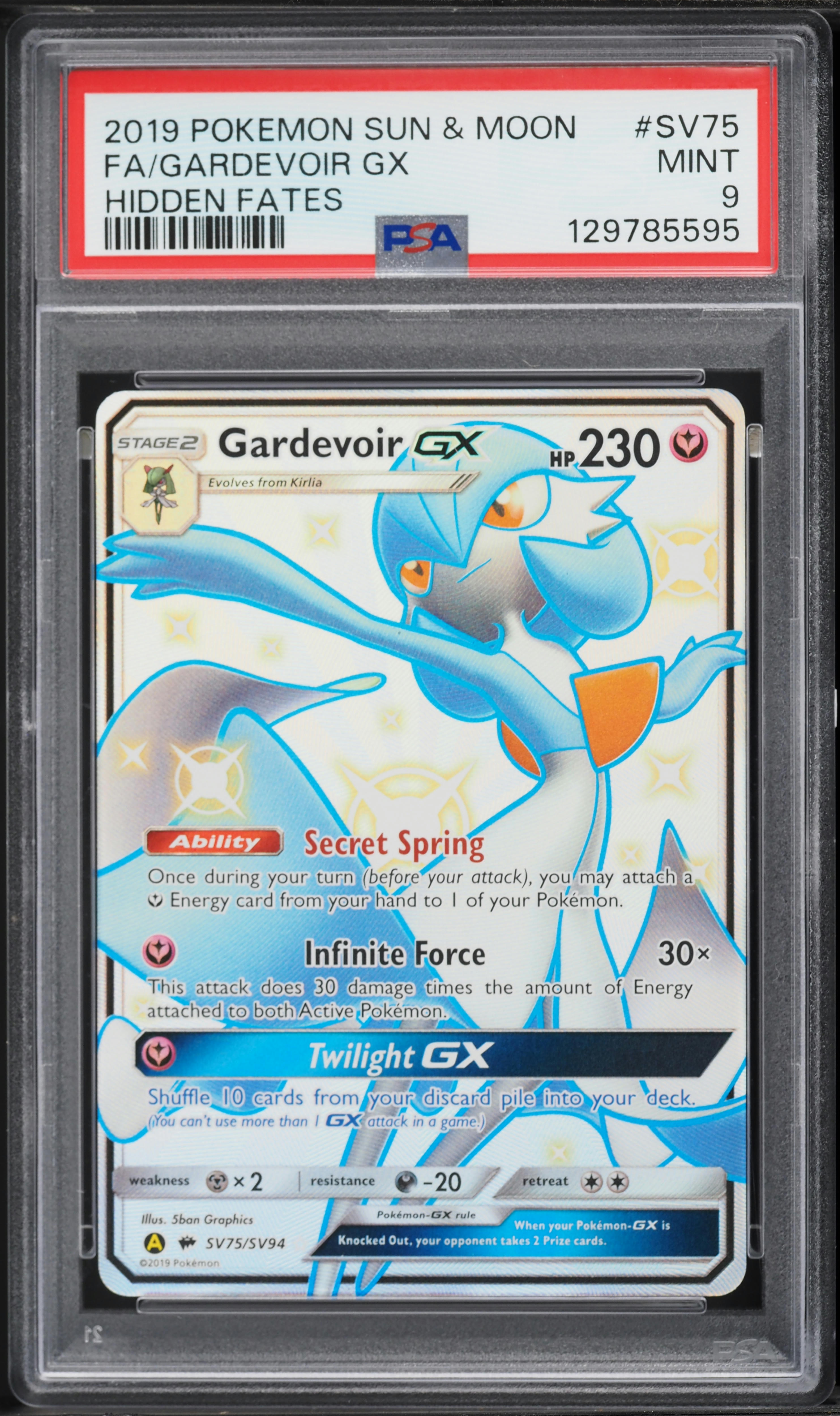 2019 Pokemon Sun & Moon Hidden Fates Shiny Gardevoir GX #SV75 PSA 9 MINT on  Fanatics Collect