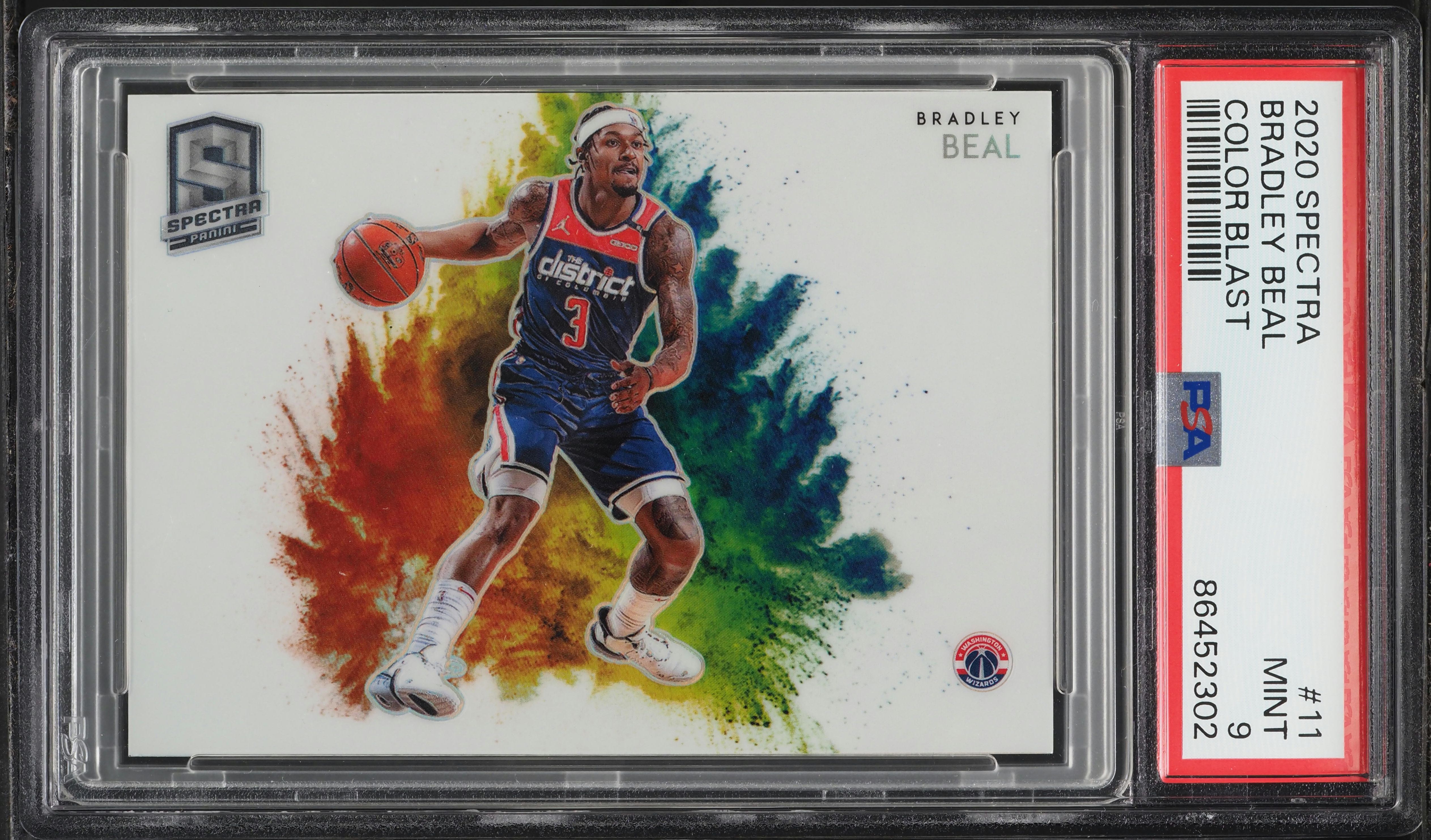 2020 Panini Spectra Color Blast Bradley Beal #11 PSA 9 MINT on