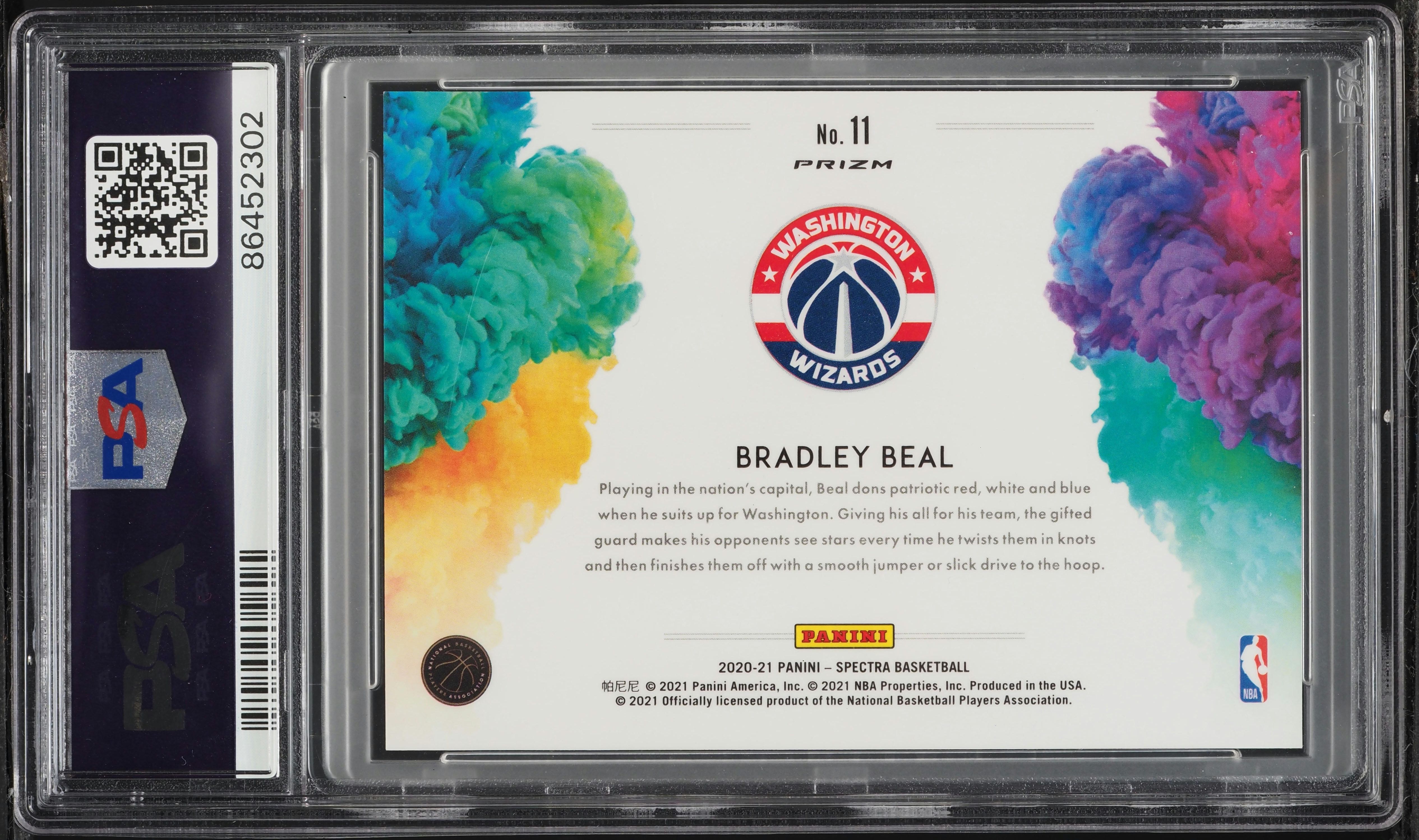 2020 Panini Spectra Color Blast Bradley Beal #11 PSA 9 MINT on