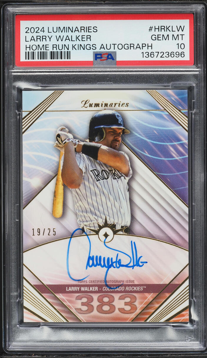 2024 Topps Luminaries Home Run Kings Larry Walker AUTO /25 #HRKLW PSA 10 GEM MINT