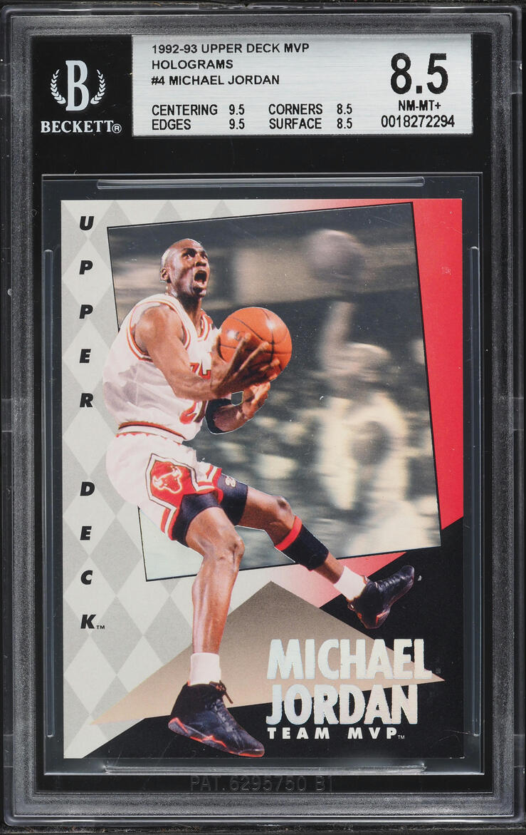 1992 Upper Deck MVP Holograms Michael Jordan #4 BGS 8.5 NM-MT+