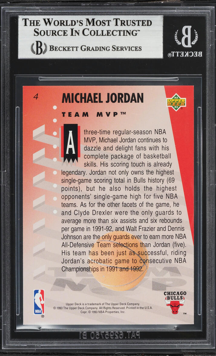 1992 Upper Deck MVP Holograms Michael Jordan #4 BGS 8.5 NM-MT+