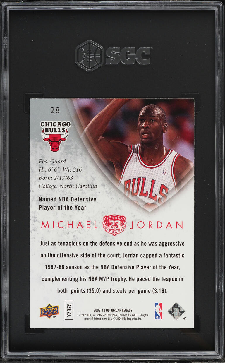2009 Upper Deck Legacy Gold Michael Jordan #28 SGC 10 GEM MINT