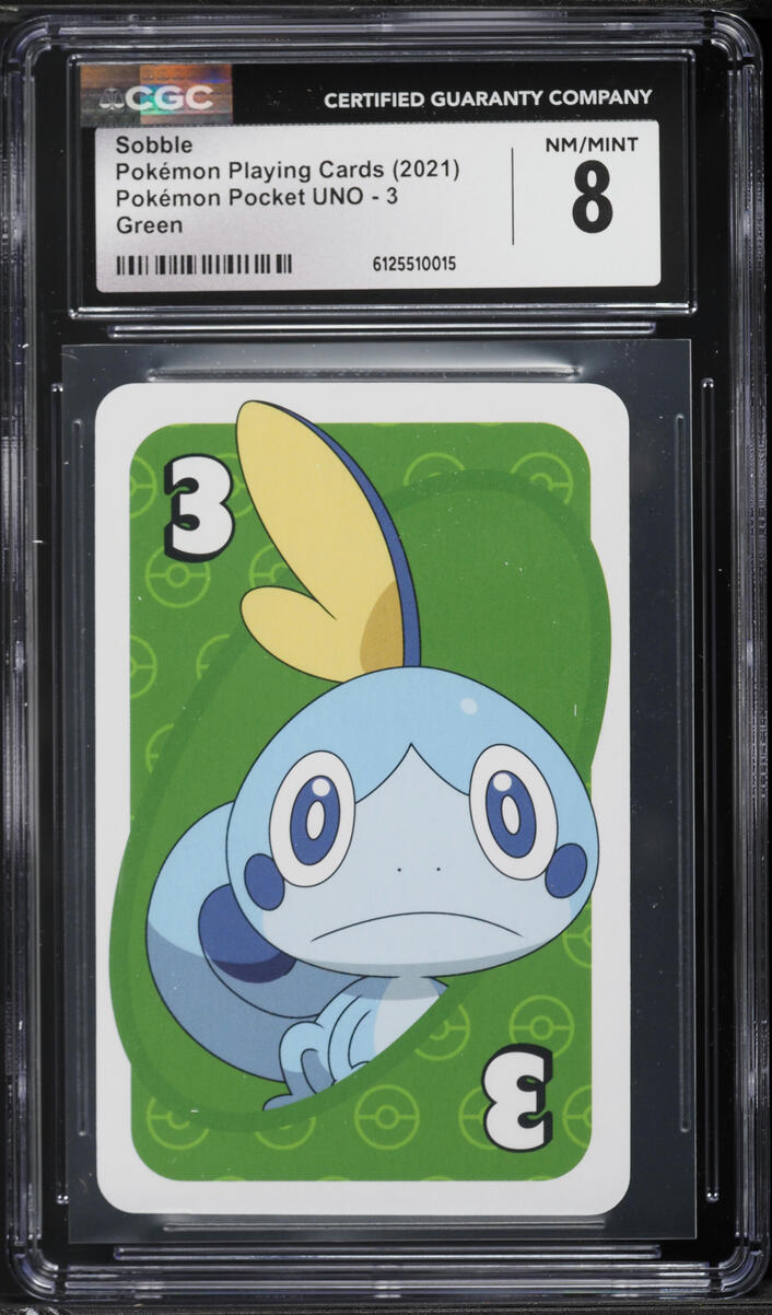 2021 Pokemon Japanese Playing Cards Pocket UNO Green Sobble #3 CGC 8 NM-MT  on Fanatics Collect