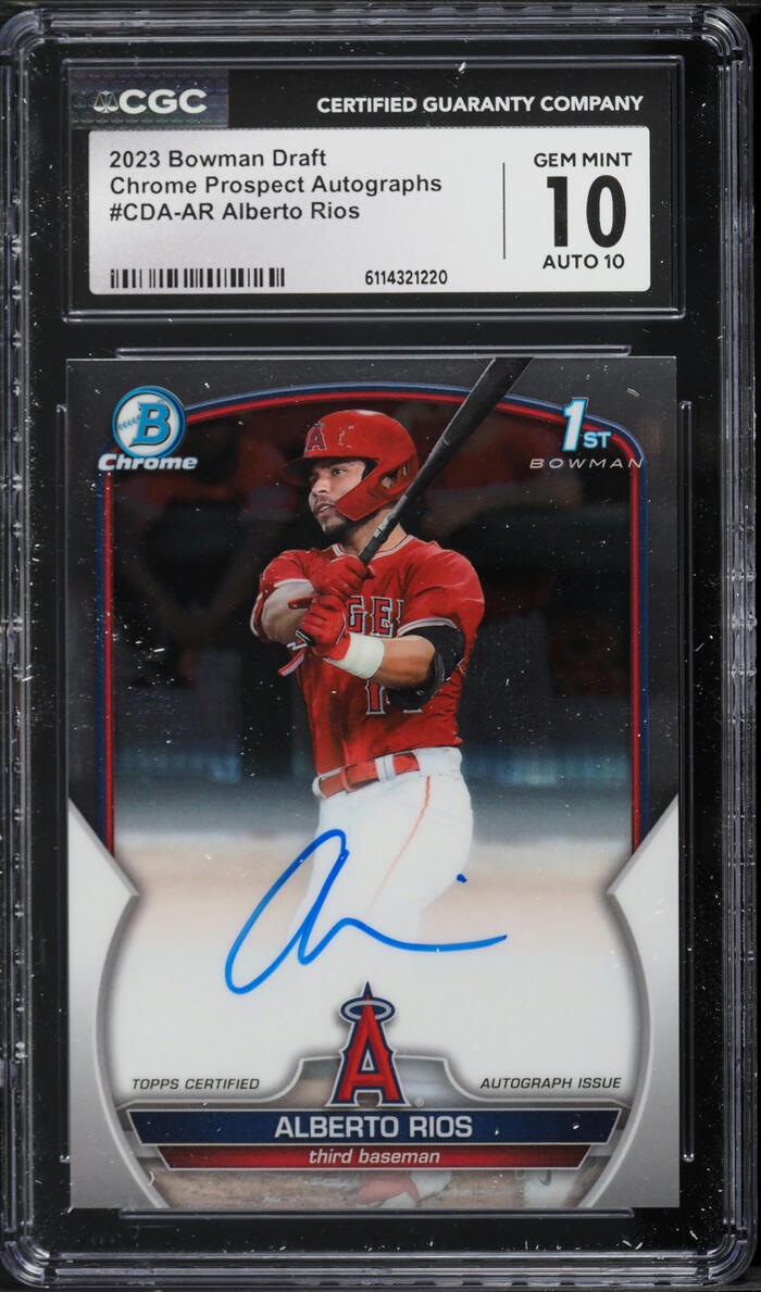 2023 Bowman Chrome Draft Alberto Rios PROSPECT AUTO #CDA-AR CGC 10 GEM MINT