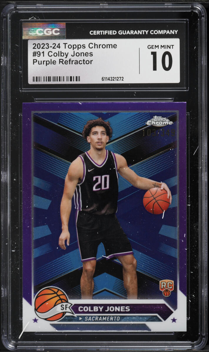 2023 Topps Chrome Purple Refractor Colby Jones ROOKIE #91 CGC 10 GEM MINT