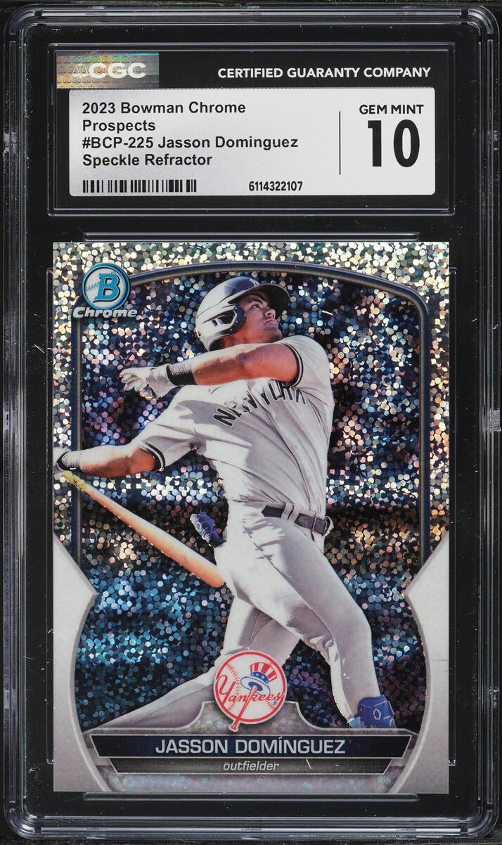 2023 Bowman Chrome Speckle Refractor Jasson Dominguez PROSPECT /299 #BCP-225 CGC 10 GEM MINT