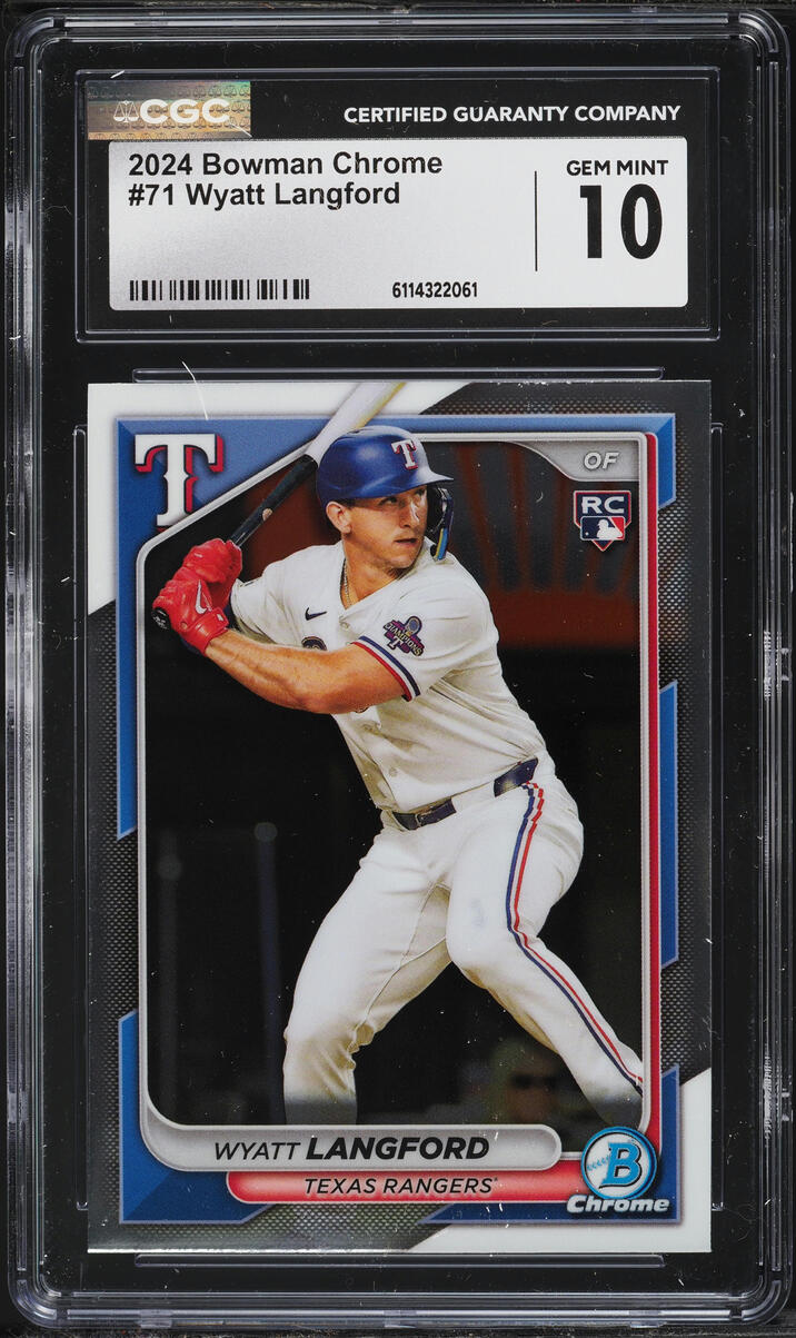 2024 Bowman Chrome Wyatt Langford ROOKIE #71 CGC 10 GEM MINT