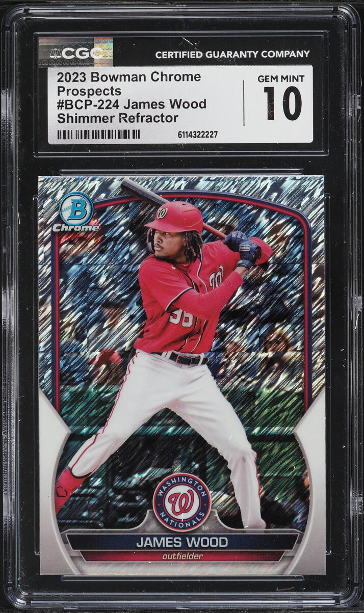 2023 Bowman Chrome Shimmer Refractor James Wood PROSPECT #BCP-224 CGC 10 GEM MINT