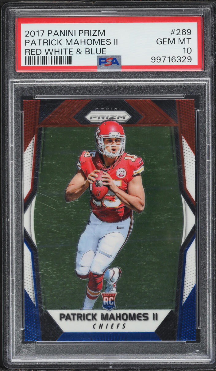 2017 Panini Prizm Red White Blue Patrick Mahomes II ROOKIE #269 PSA 10 GEM MINT