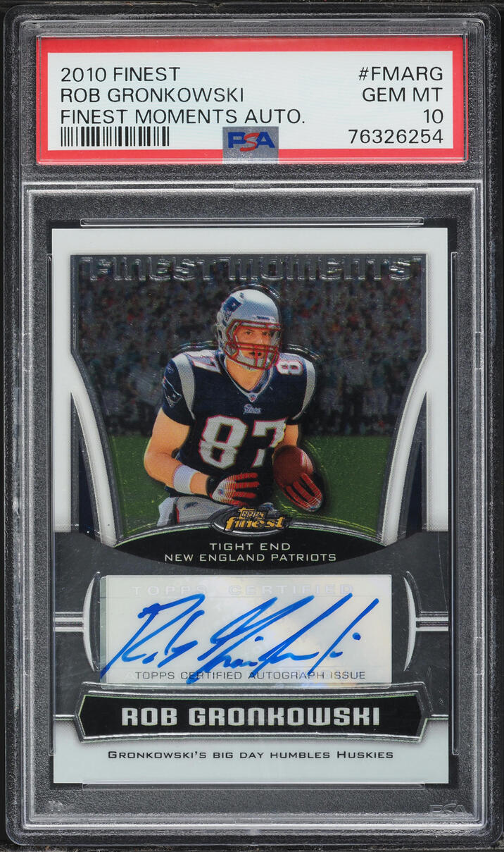 2010 Finest Moments Rob Gronkowski ROOKIE AUTO #FMARG PSA 10 GEM MINT