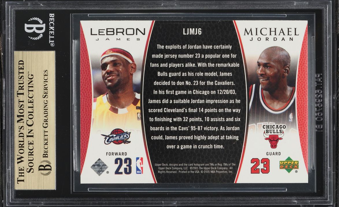 2005 Upper Deck MJ LJ Michael Jordan & LeBron James #LJMJ6 BGS 9.5 GEM MINT