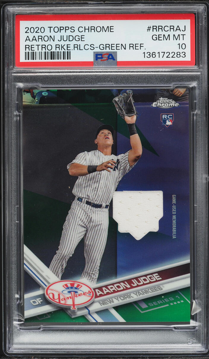 2020 Topps Chrome Retro Rookie Green Refractor Aaron Judge PATCH /99 #RRCR-AJ PSA 10 GEM MINT