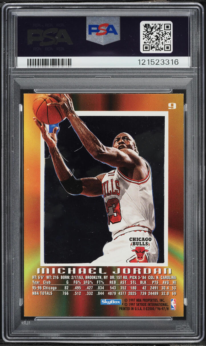 1996 Skybox E-X2000 Michael Jordan #9 PSA 5 EX