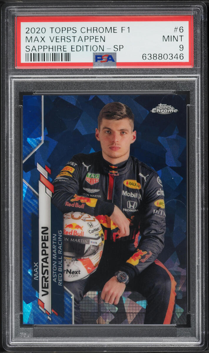 2020 Topps Chrome Formula 1 F1 Sapphire Max Verstappen SP #6 PSA 9 MINT