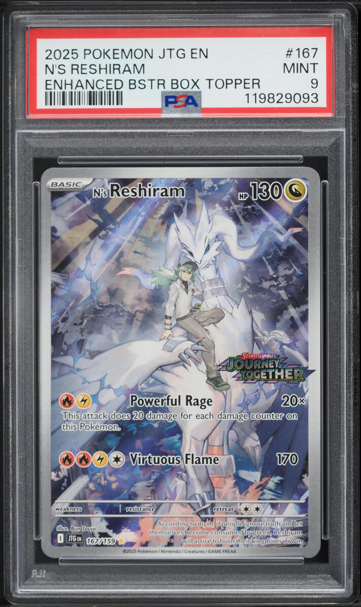 2025 Pokemon SV Journey Together Enhanced Booster Display IR N's Reshiram #167 PSA 9 MINT